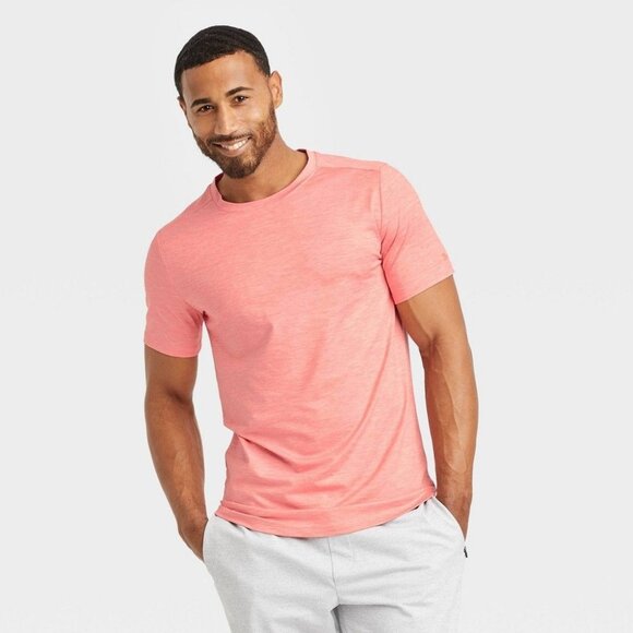 All in Motion Men's Short Sleeve Soft Stretch T-Shirt, Pink, Size S, NWT - Picture 1 of 5
